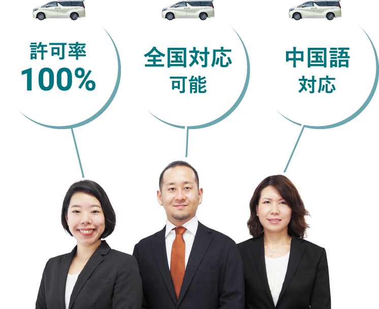 許可率100% 中国語対応 上場企業の申請多数